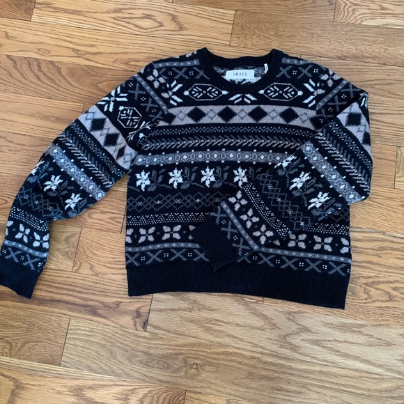 Craft Black, Cream & Gray Fair Isle Crewneck Sweater - Picture 2 of 6